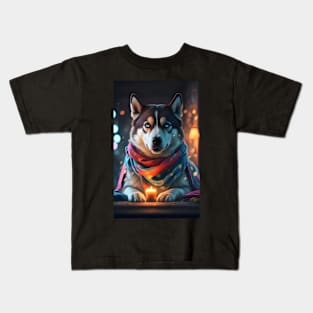 Cozy Siberian husky Kids T-Shirt